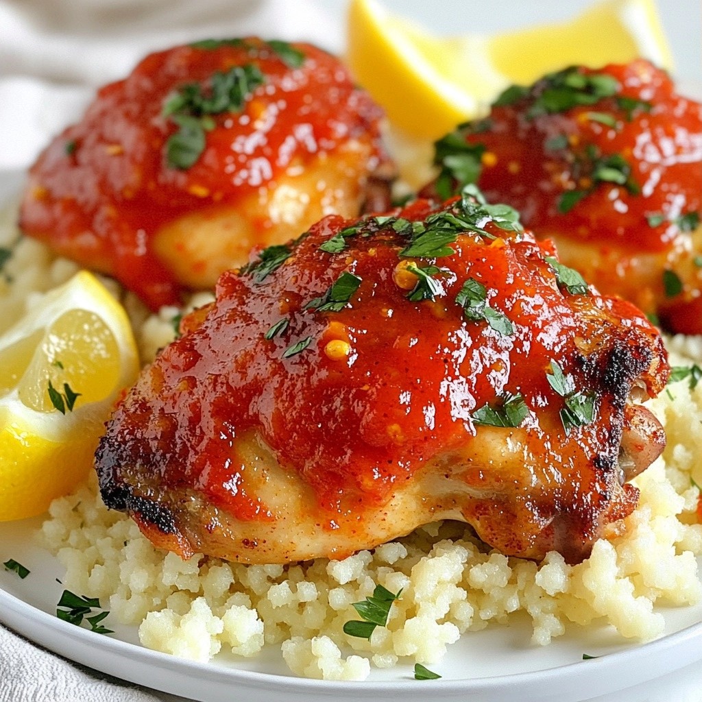 Roasted Red Pepper Chicken Thighs with Couscous Delight