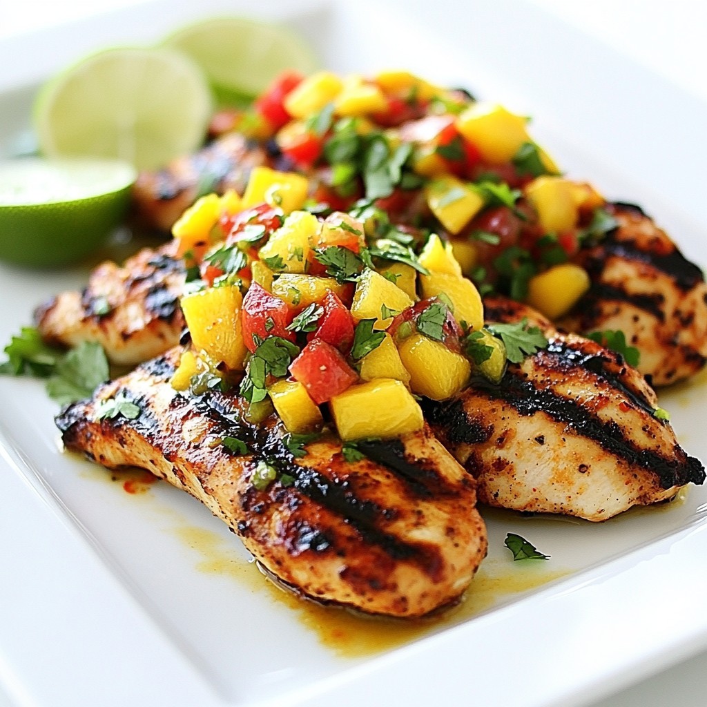 Spicy Grilled Chicken with Mango Salsa Delight