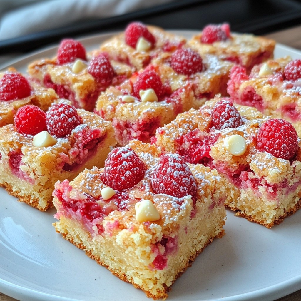 Raspberry White Chocolate Blondies Irresistible Treat