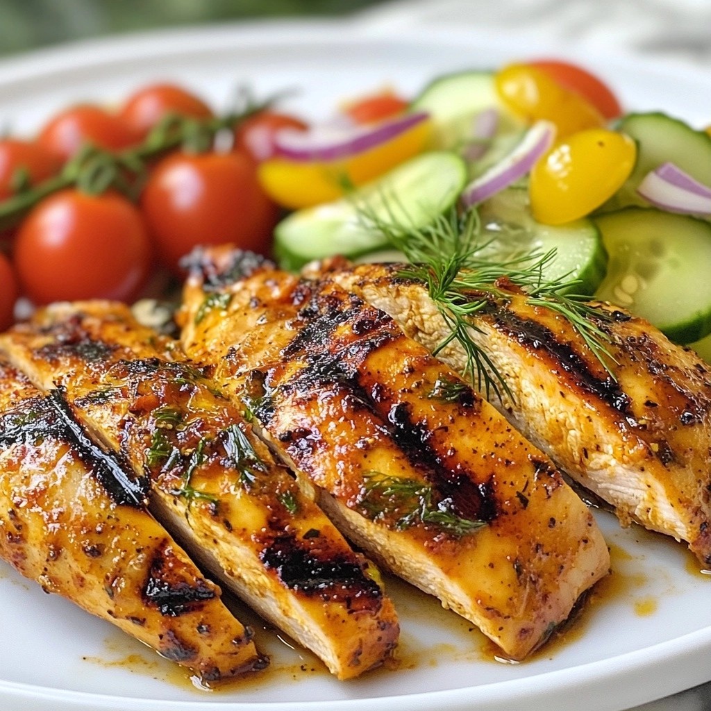 Smoky Paprika Grilled Chicken with Cucumber Salad Recipe