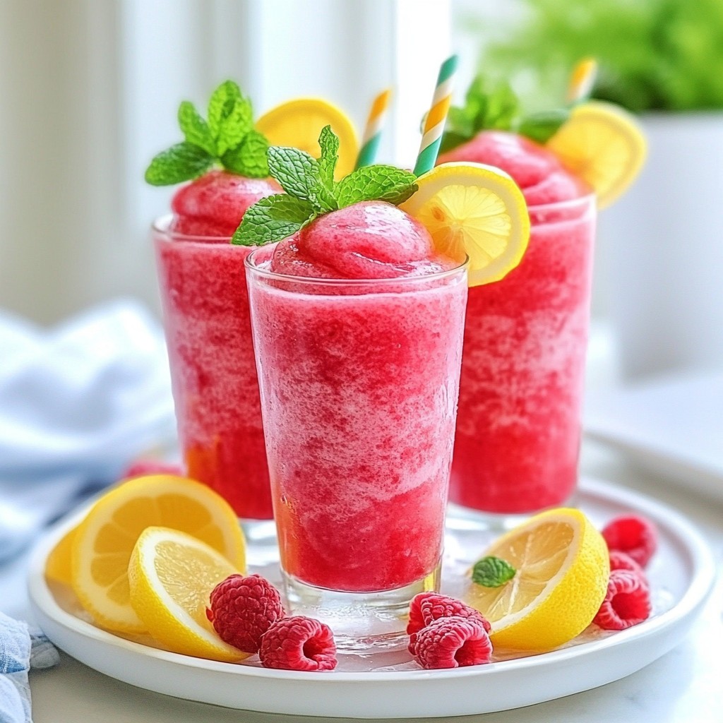 Raspberry Lemonade Slushies Refreshing Summer Drink