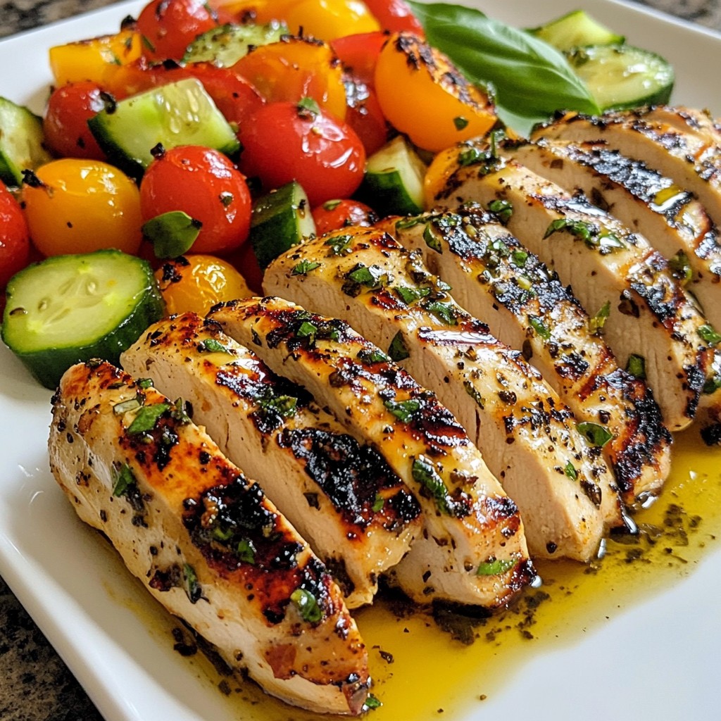 Garlic Herb Grilled Chicken with Tomato Salad Delight