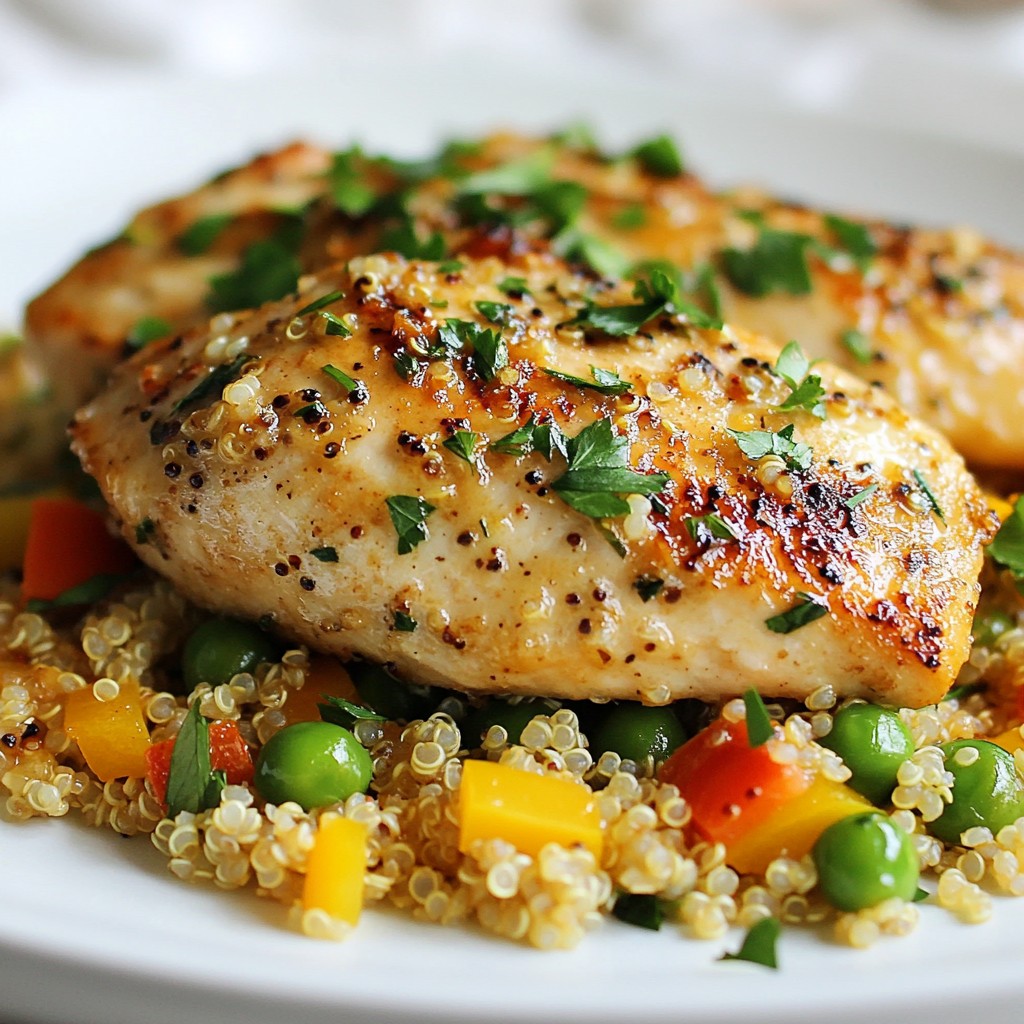 Garlic Herb Chicken Breast with Quinoa Pilaf Delight