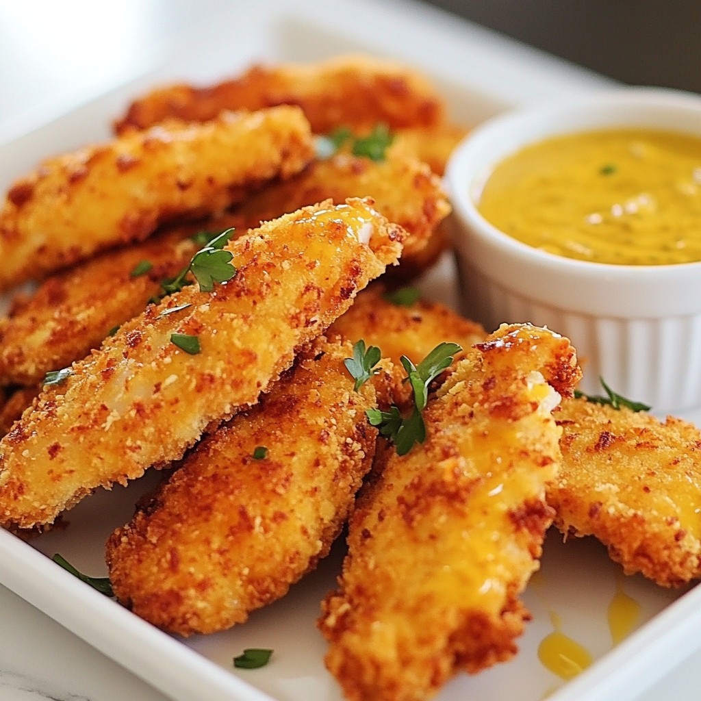 Crispy Chicken Tenders with Honey Mustard Dip Delight
