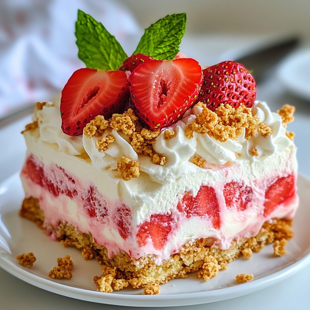Strawberry Crunch Ice Cream Cake Easy Dessert Delight