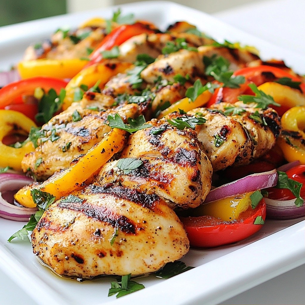Lemon Pepper Grilled Chicken with Bell Peppers Dish
