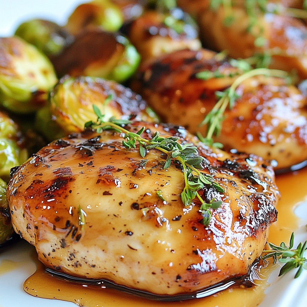 Maple Dijon Chicken with Roasted Brussel Sprouts Delight