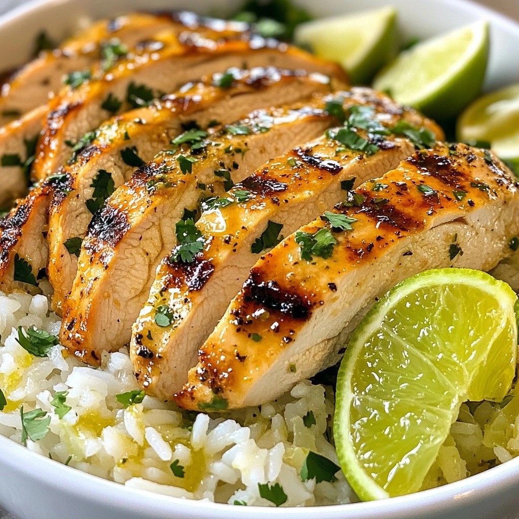 Garlic Lime Chicken Breast with Cilantro Rice Delight