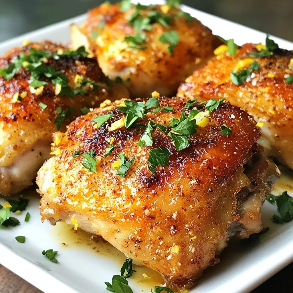 Crispy Baked Chicken Thighs with Lemon Pepper Delight