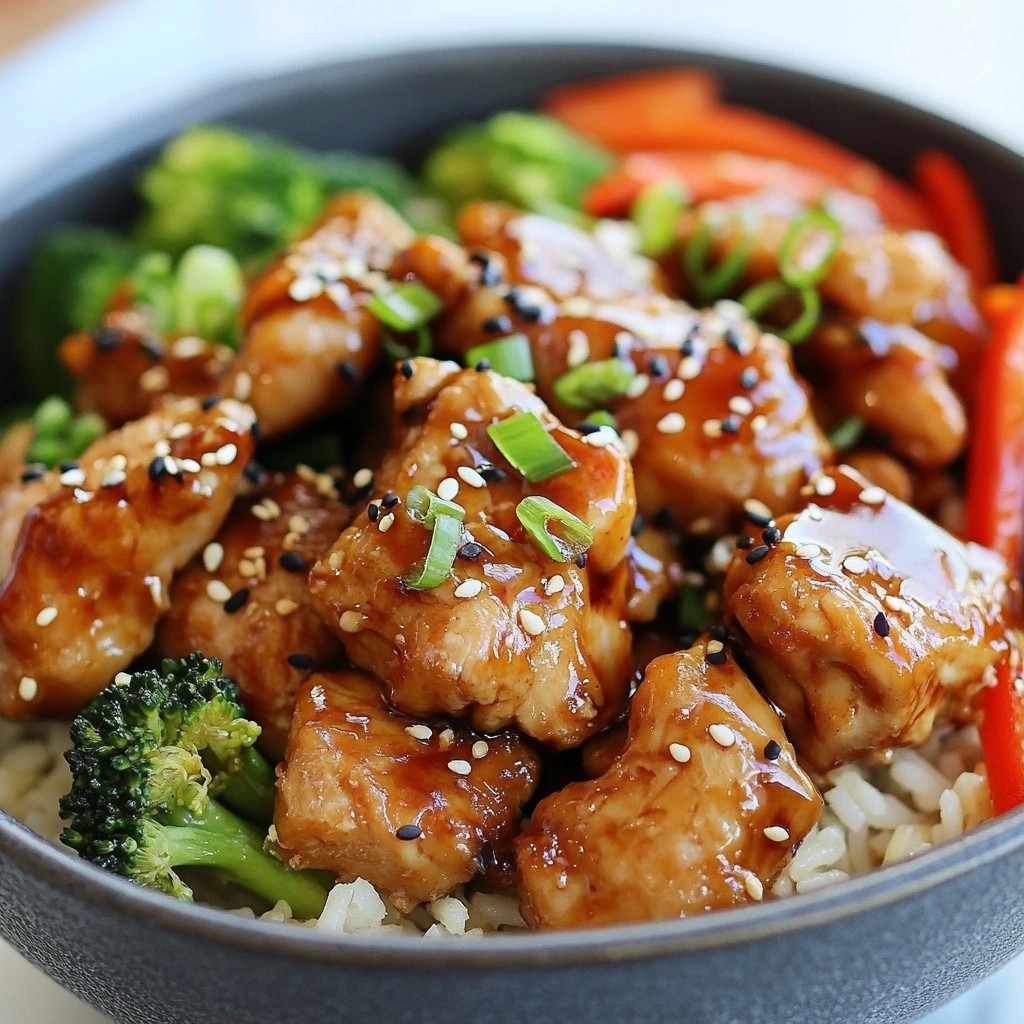Savory Teriyaki Chicken Bowls with Brown Rice Recipe