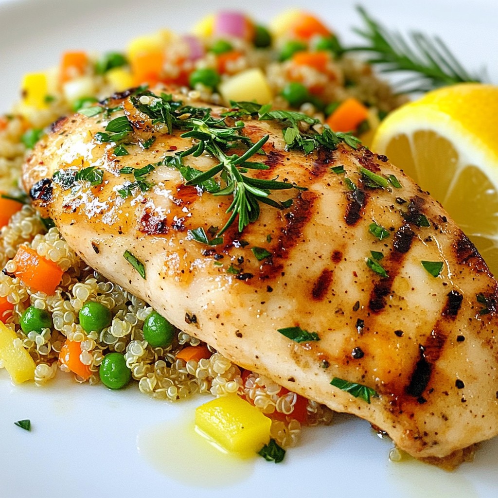 Garlic Herb Chicken Breast with Quinoa Pilaf Delight