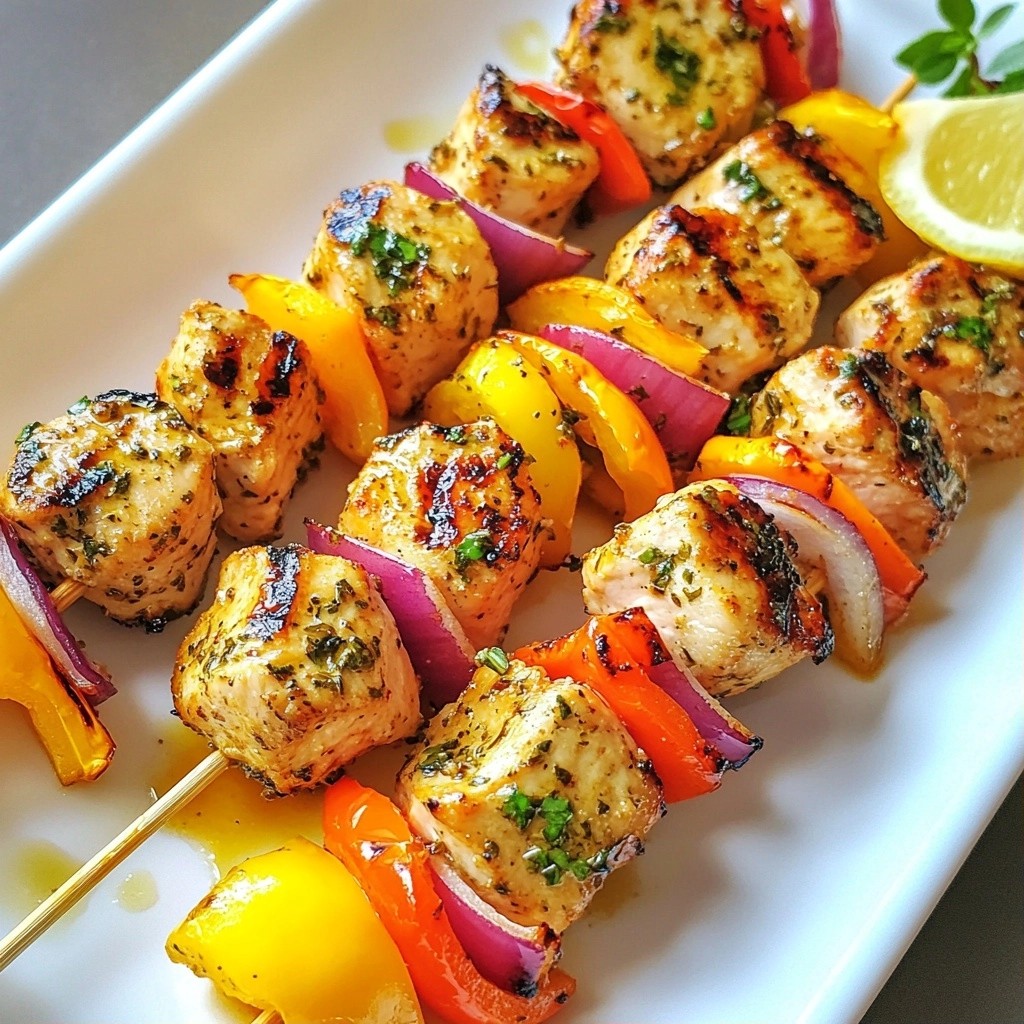 Zesty Lemon Oregano Grilled Chicken Skewers Delight