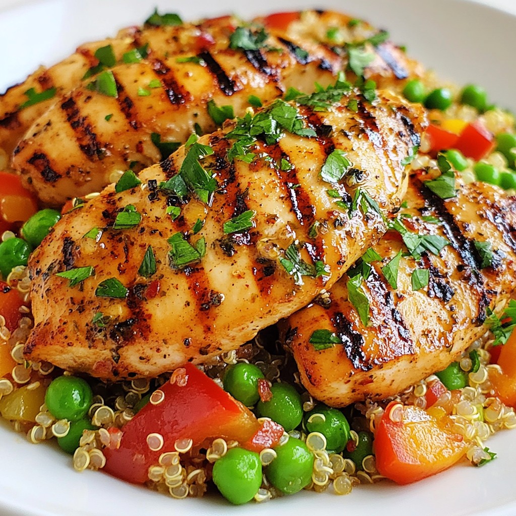 Garlic Herb Chicken Breast with Quinoa Pilaf Delight