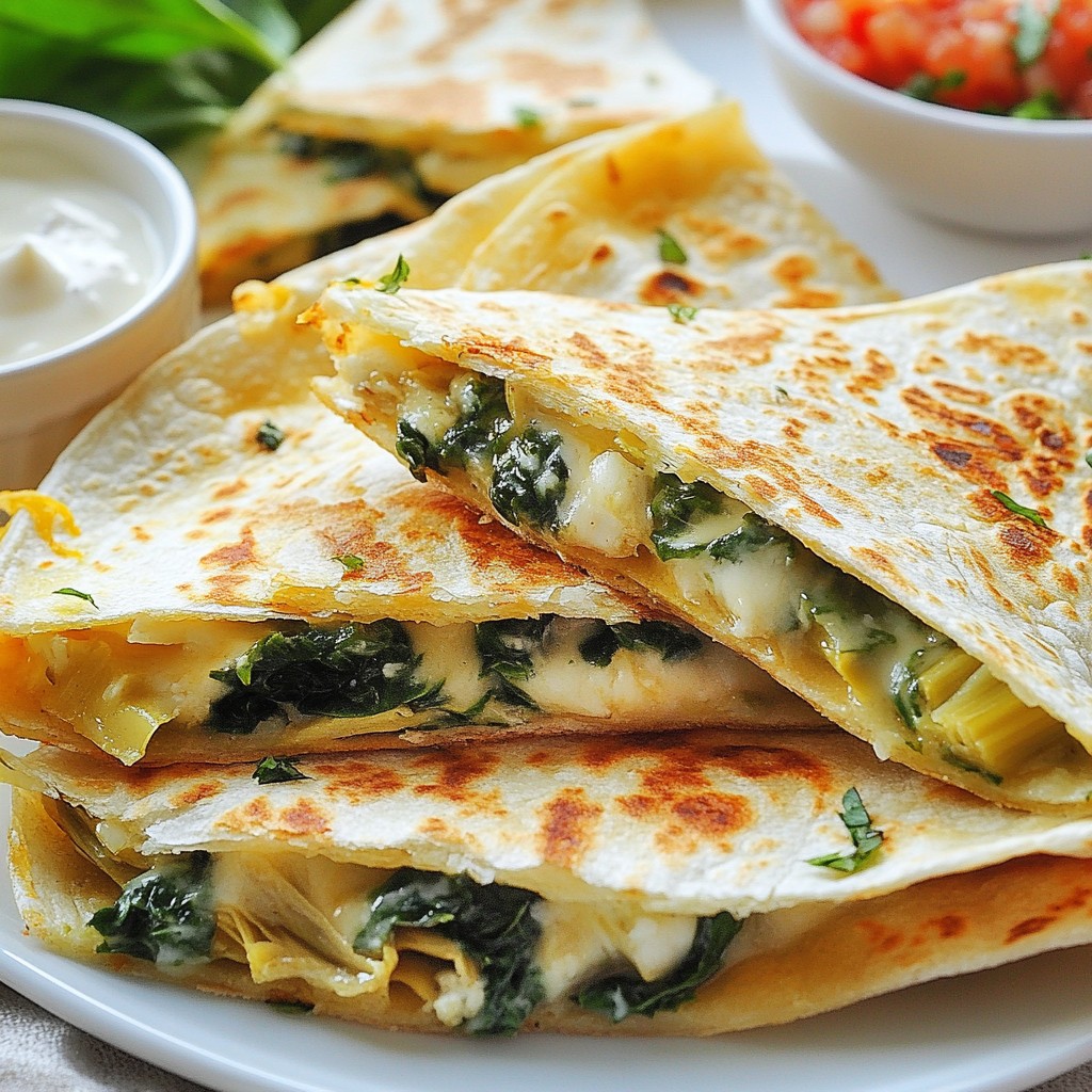 Cheesy Spinach Artichoke Quesadillas Delightful Twist