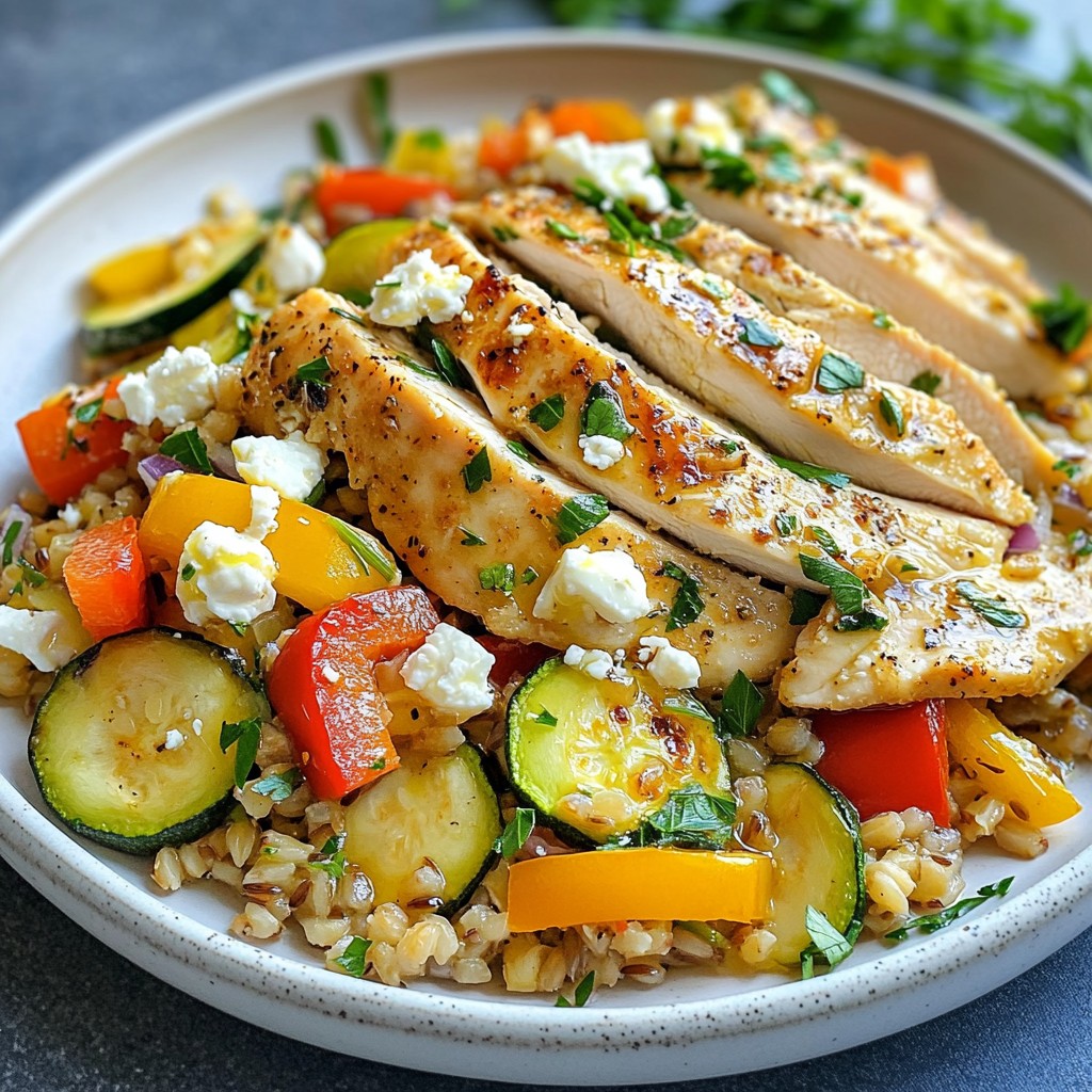 Mediterranean Chicken Breast with Farro and Veggies Bliss