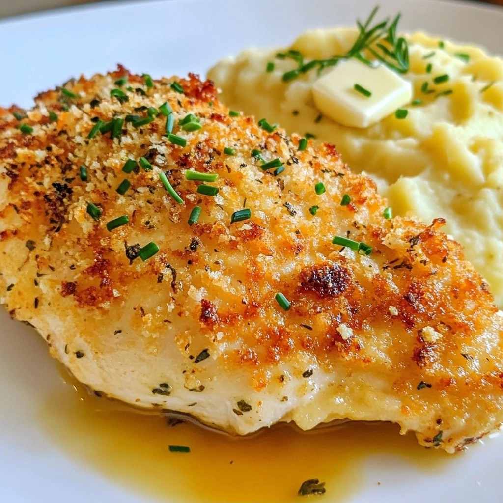 Herb-Crusted Baked Chicken with Garlic Parmesan Potatoes