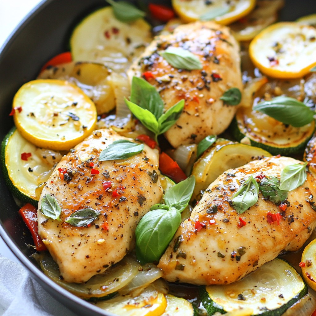 One-Pan Lemon Basil Chicken with Zucchini Delight