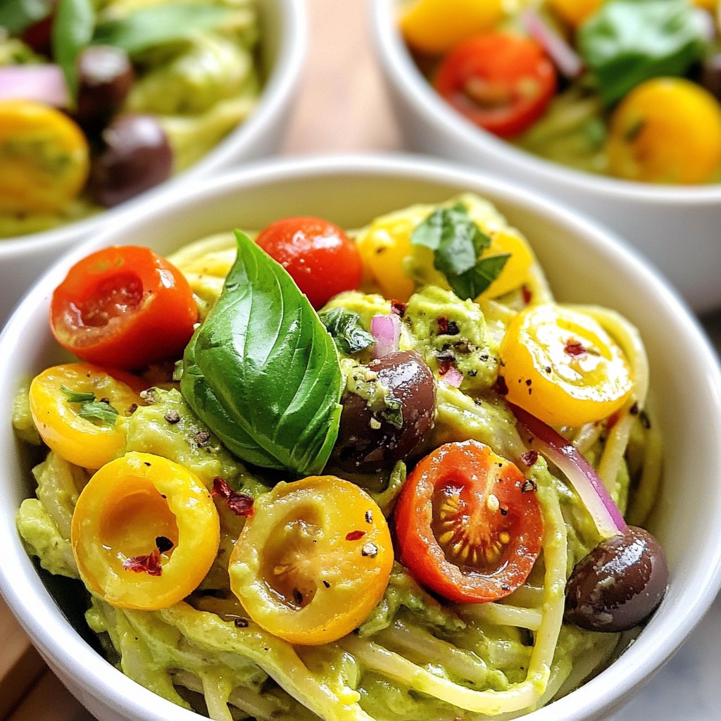 Mediterranean Avocado Pasta Fresh and Flavorful Dish