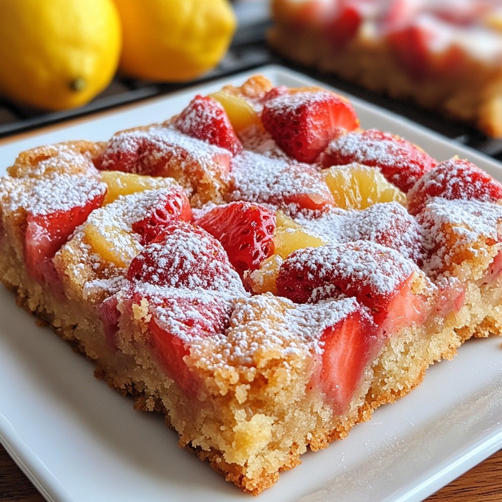 Strawberry Lemon Blondies Delightfully Sweet Treat