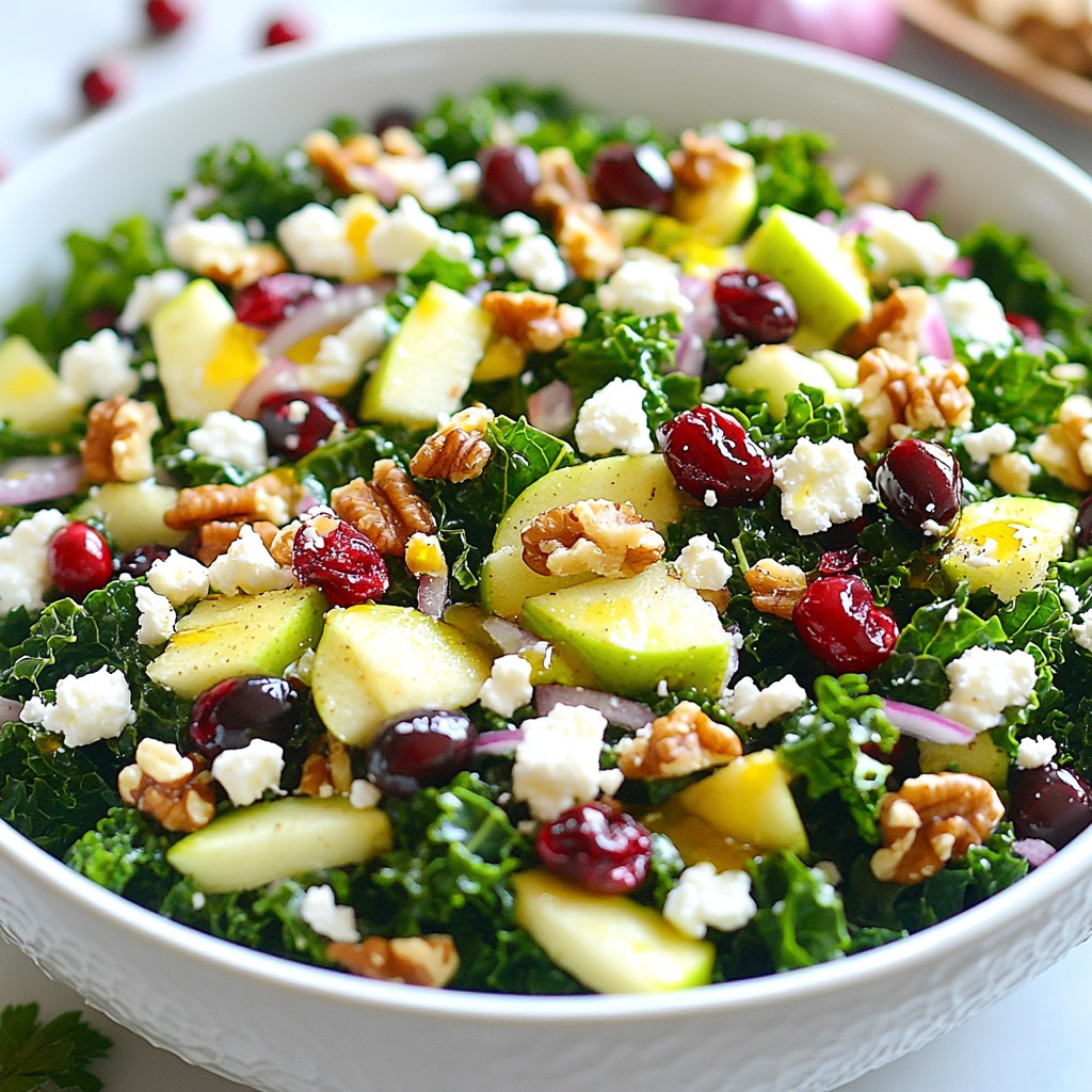 Cranberry Apple Kale Salad Fresh and Flavorful Dish