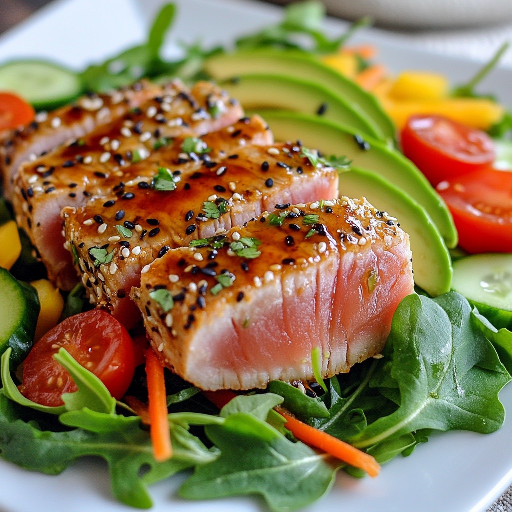 Savory Sesame Crusted Ahi Tuna Salad Delight