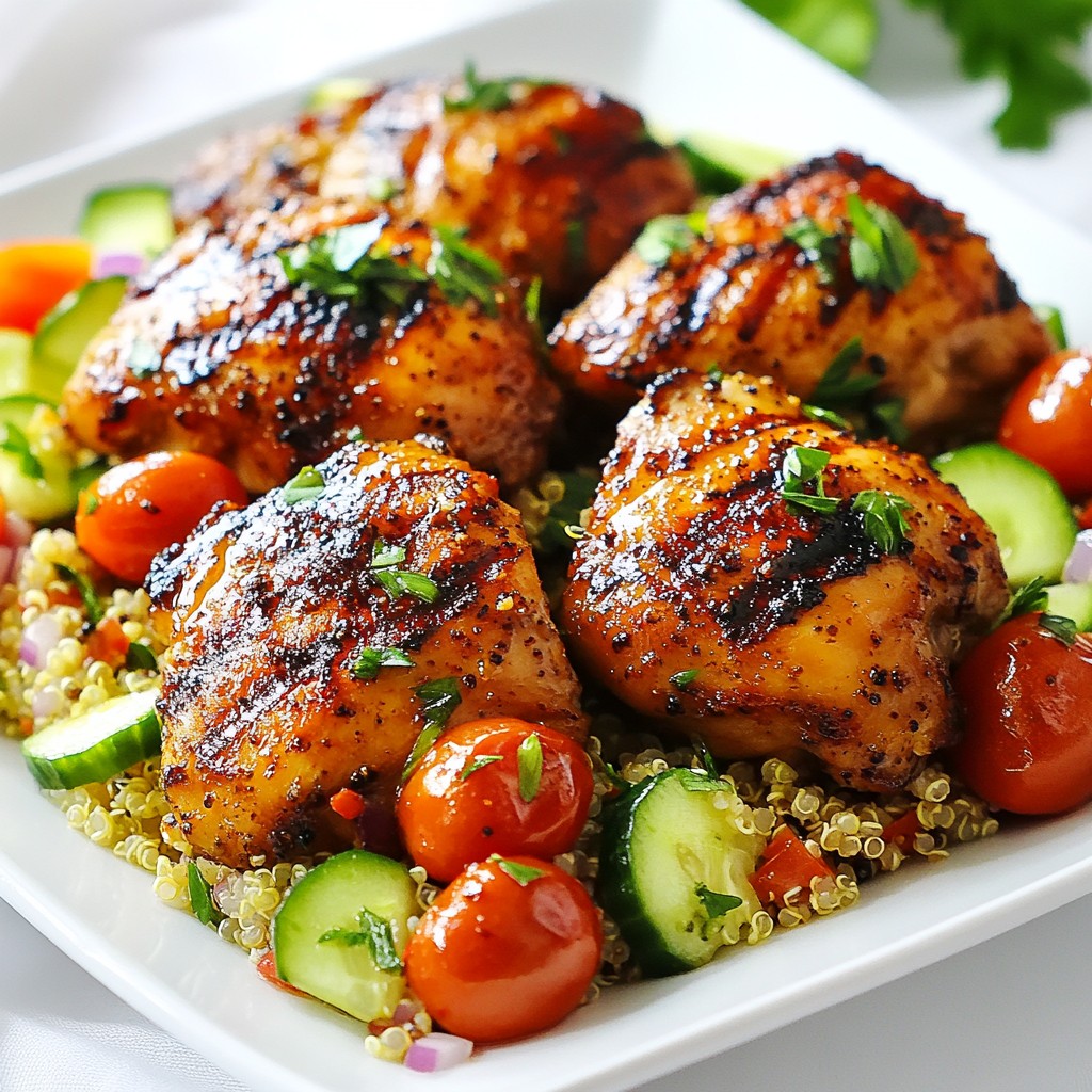 Mediterranean Grilled Chicken Thighs with Quinoa Delight