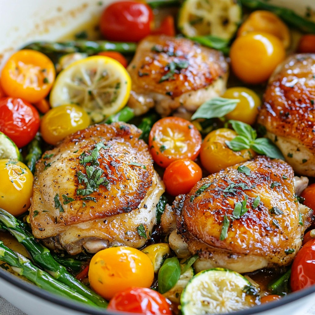 Lemon Basil Chicken Thighs with Veggie Medley Delight