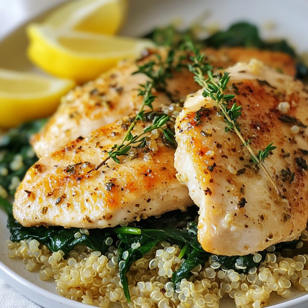 Herbed Chicken Breast with Quinoa and Spinach Delight