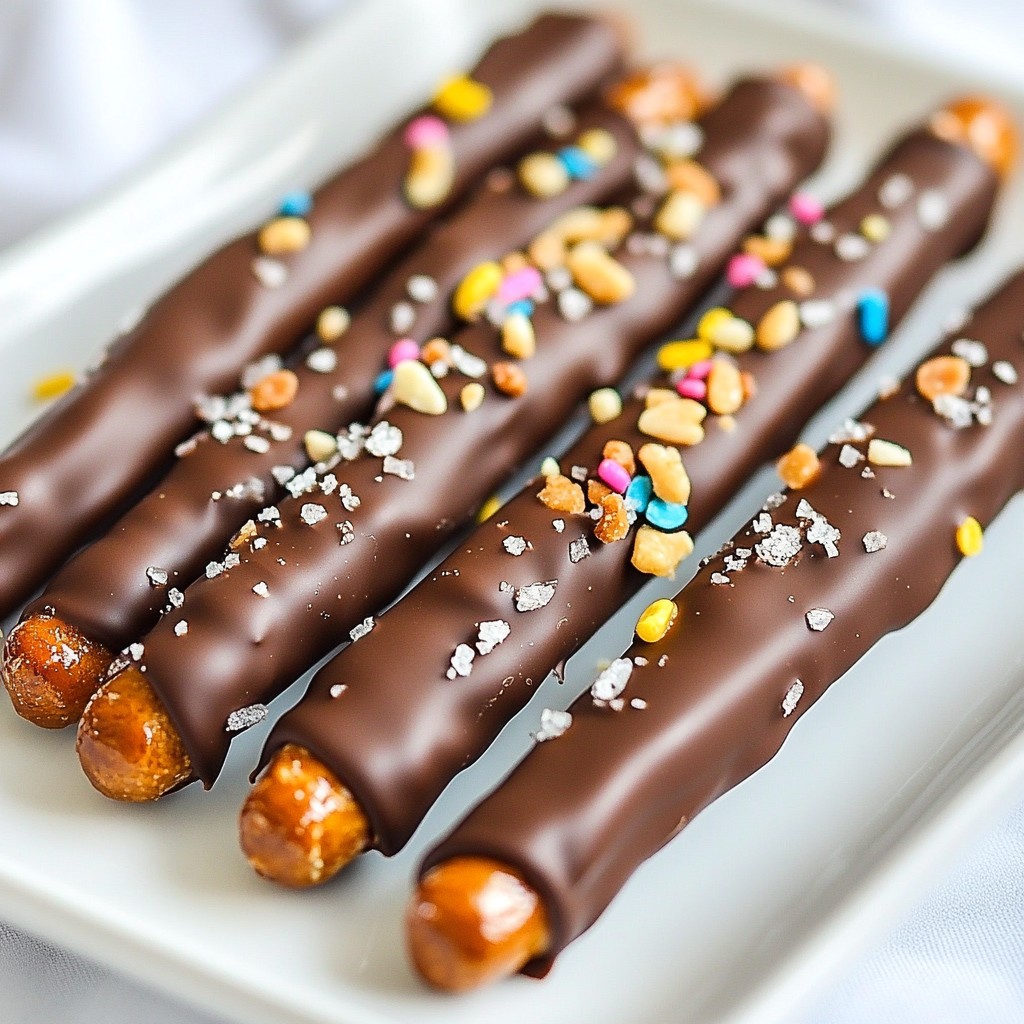 Chocolate Covered Pretzel Rods Delightful Sweet Treat
