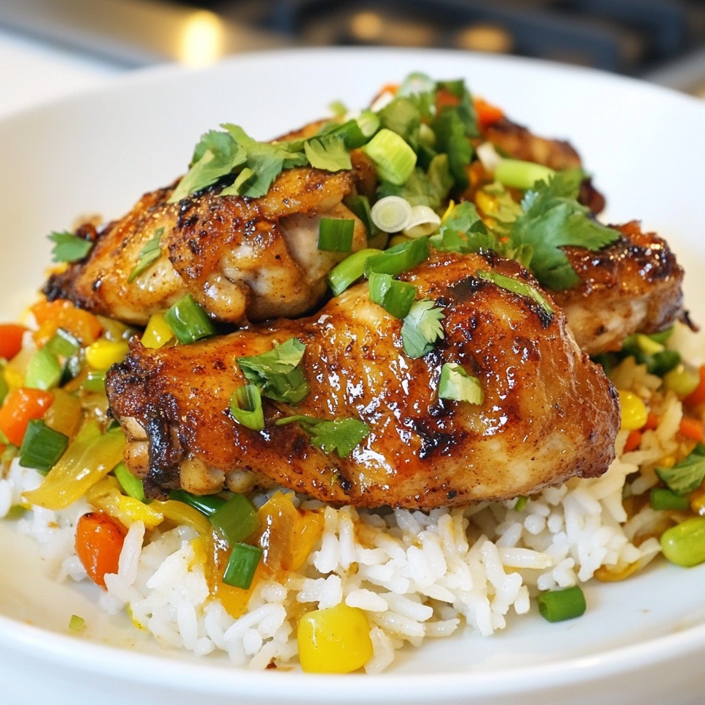 Szechuan Spiced Chicken Thighs with Stir-Fried Rice Delight