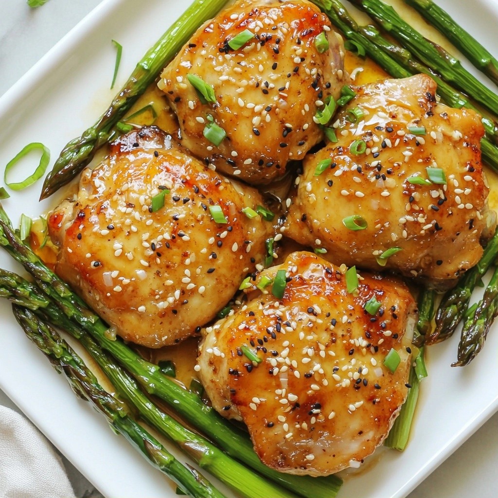 One-Pan Ginger Garlic Chicken with Asparagus Delight