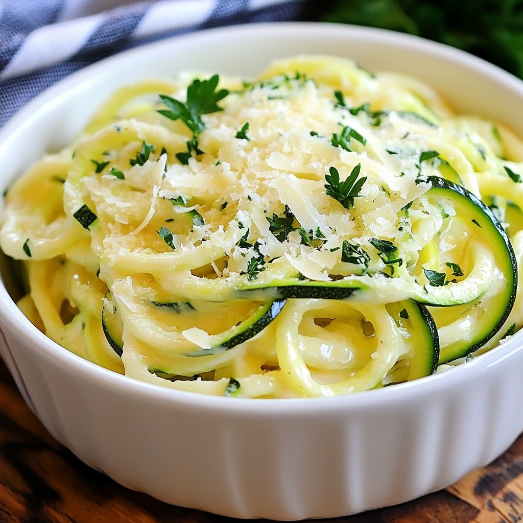 Garlic Parmesan Zoodle Alfredo Creamy Delight Recipe