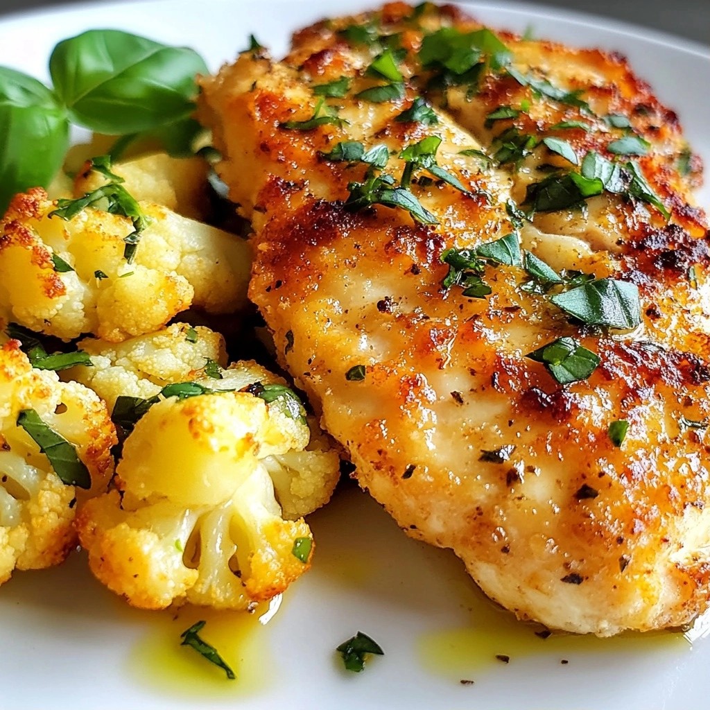 Herbed Parmesan Baked Chicken with Garlic Cauliflower Delight