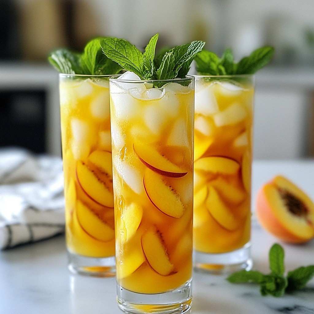 Ginger Peach Iced Tea Refreshing Summer Drink Recipe
