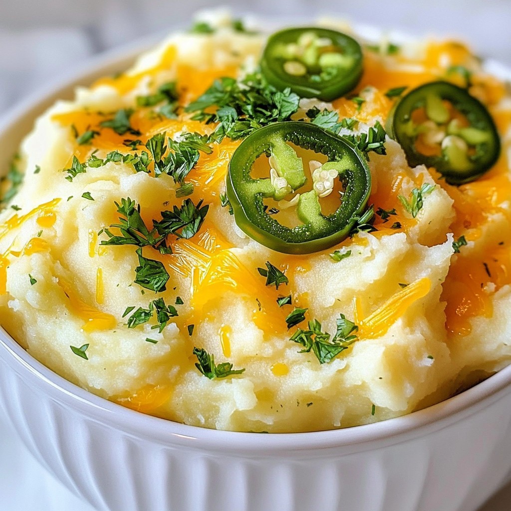 Jalapeño Cheddar Mashed Potatoes Creamy and Flavorful