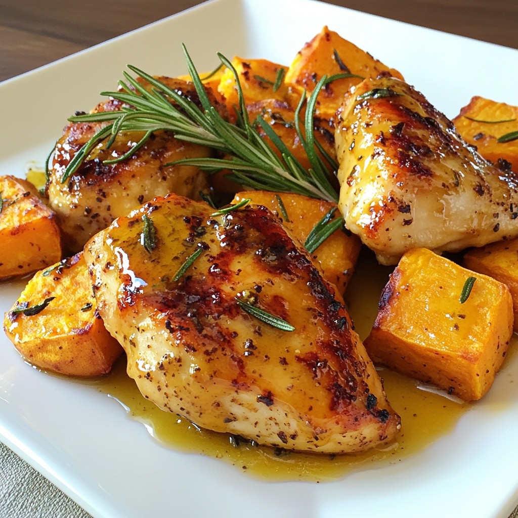 Honey Mustard Baked Chicken with Sweet Potatoes Delight