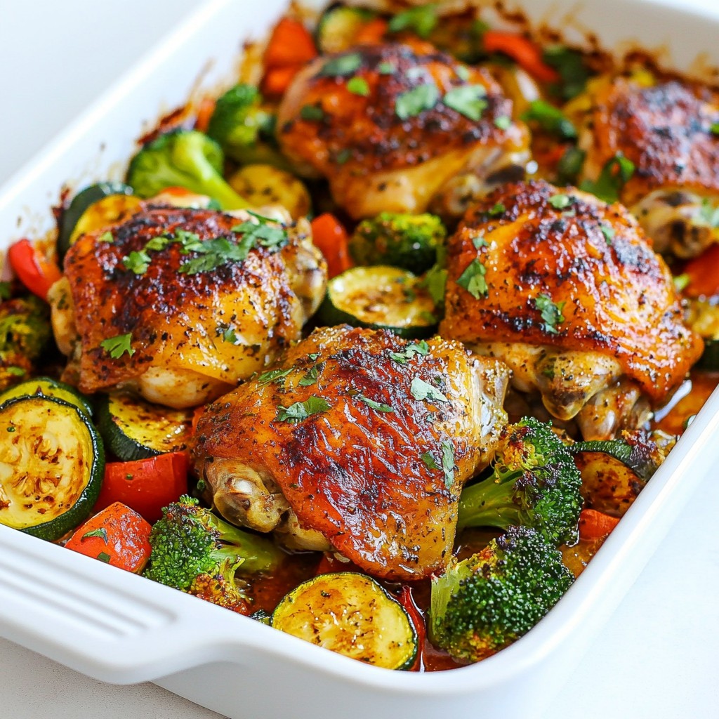 Spicy Chicken Thighs with Roasted Vegetables Delight