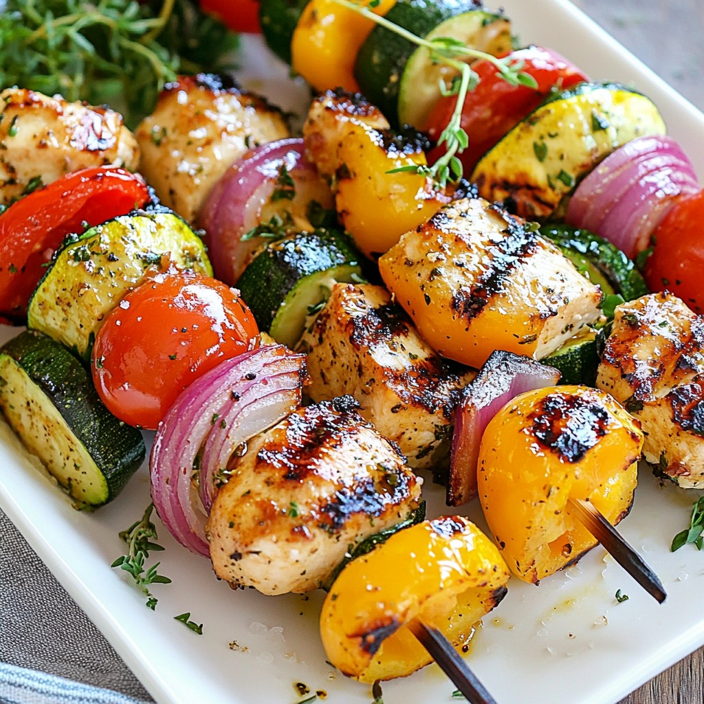 Zesty Grilled Chicken with Mediterranean Veggie Skewers