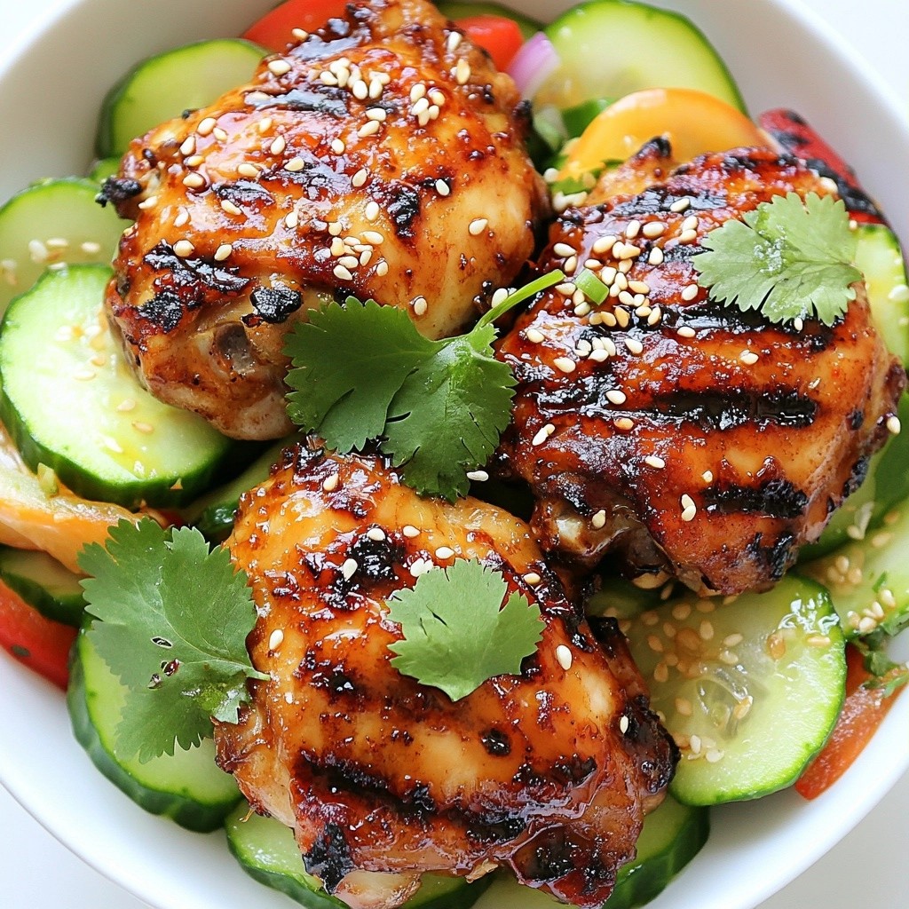 Grilled Honey Soy Chicken with Cucumber Salad Delight