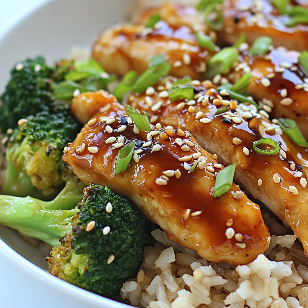 Teriyaki Chicken Breast with Brown Rice and Broccoli Delight