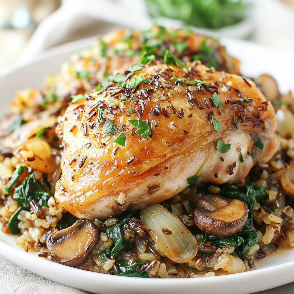 One-Pan Chicken with Wild Rice and Mushrooms Bliss