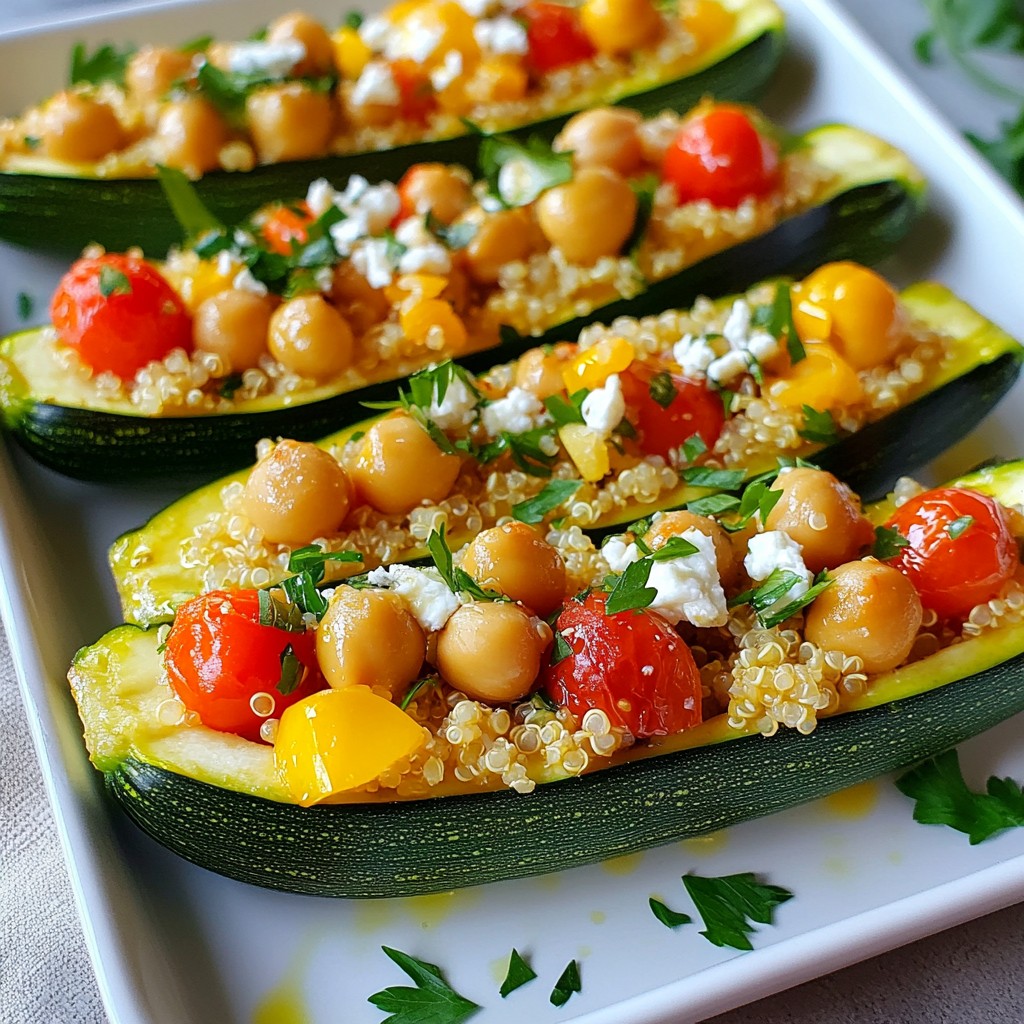 Mediterranean Stuffed Zucchini Boats Flavorful Delight