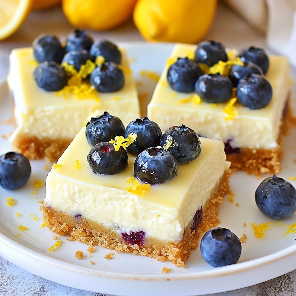 Lemon Blueberry Cheesecake Bars Irresistible Treat