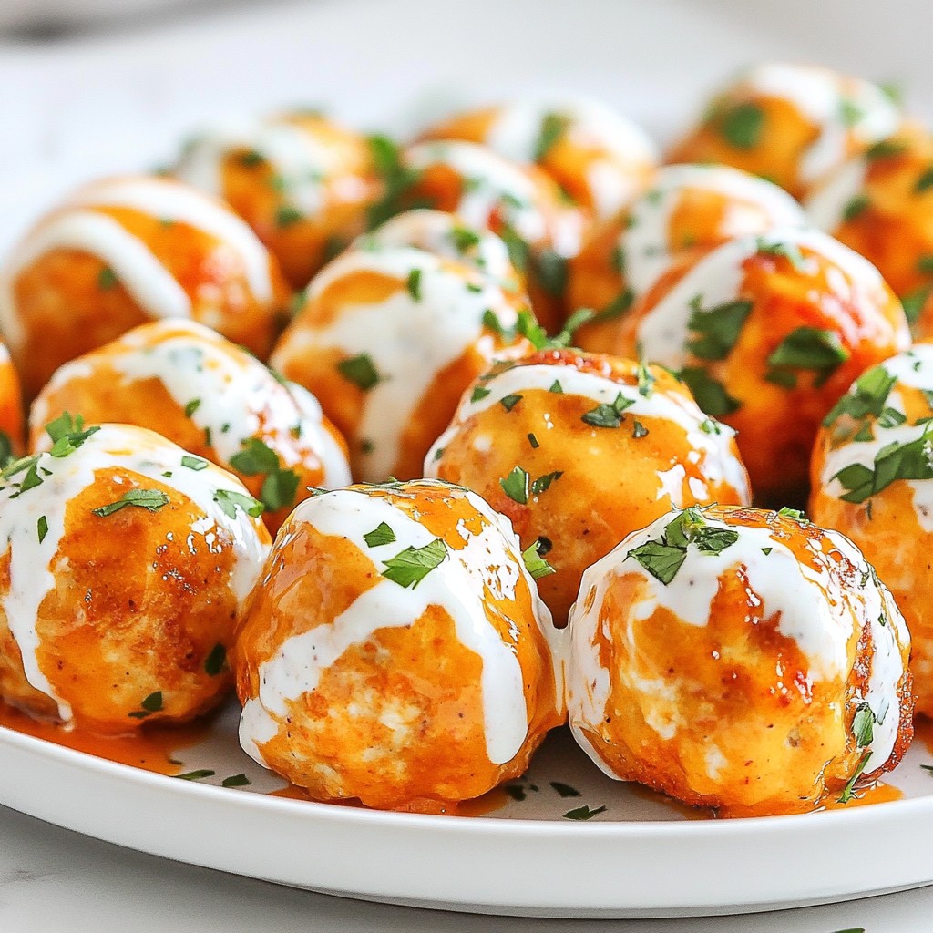 Buffalo Ranch Chicken Meatballs Flavorful Game Day Treat