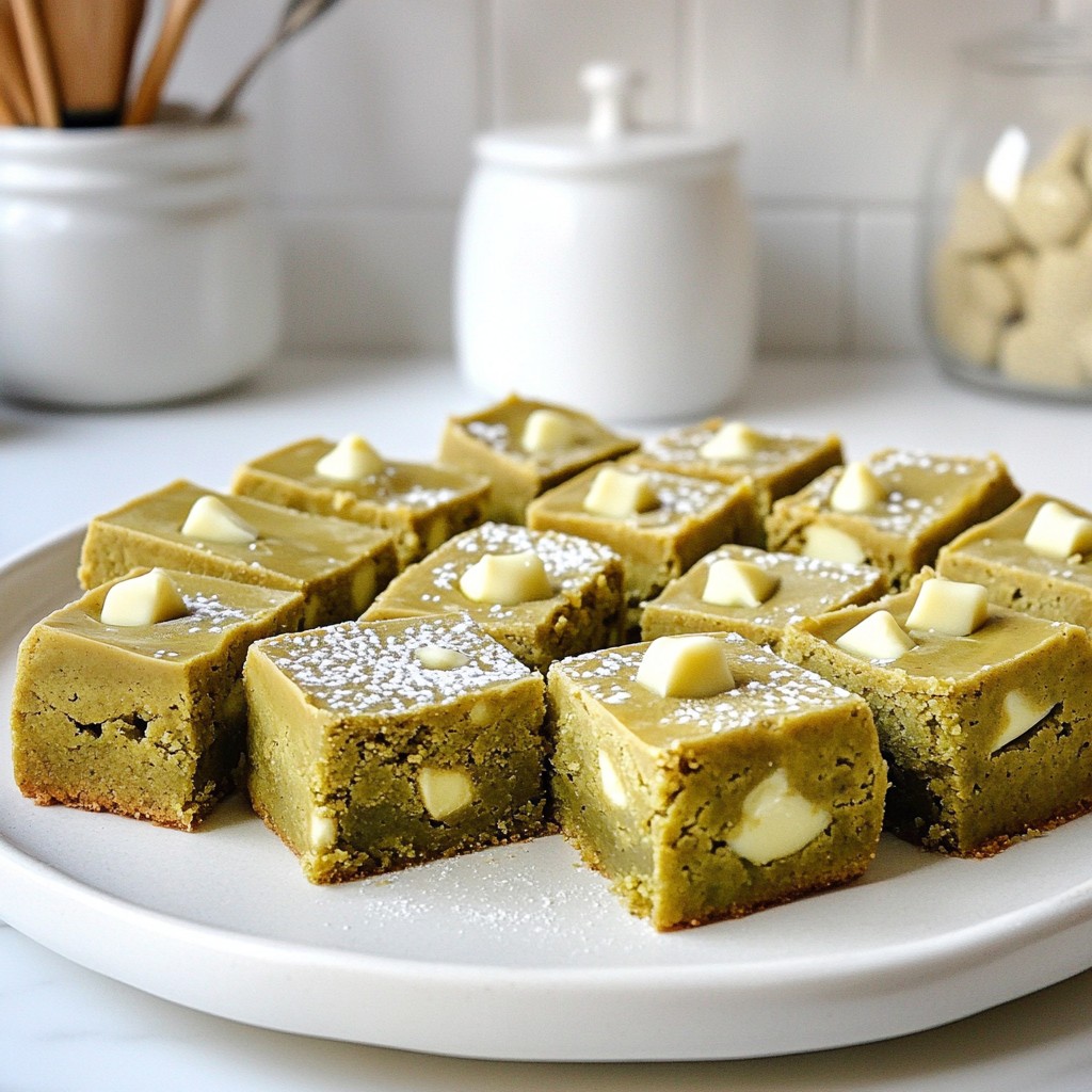 Matcha White Chocolate Blondies Irresistible Treat