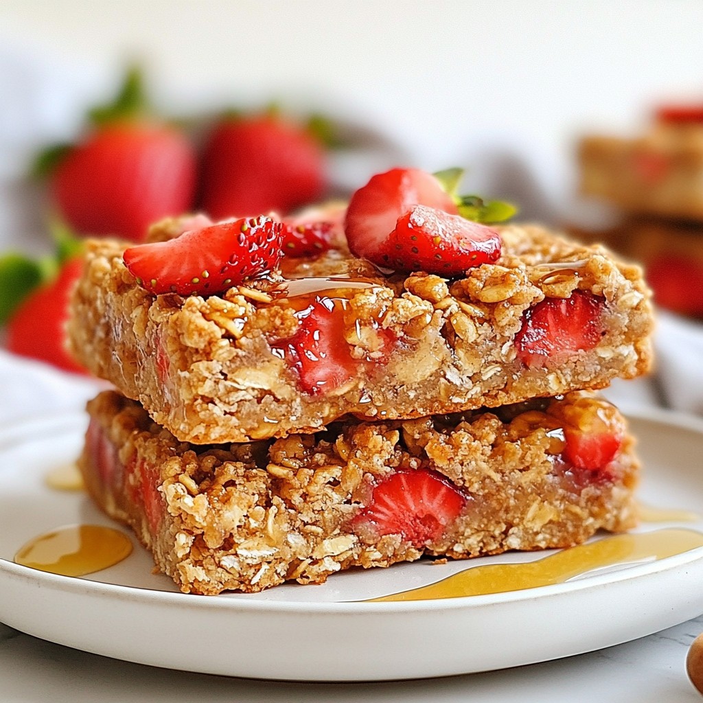 Strawberry Oatmeal Breakfast Bars Simple and Tasty