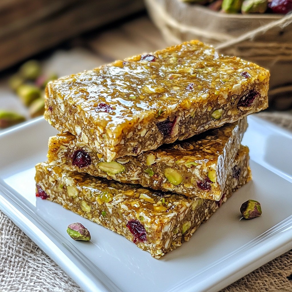 Cranberry Pistachio Energy Bars Nutritious Snack Idea