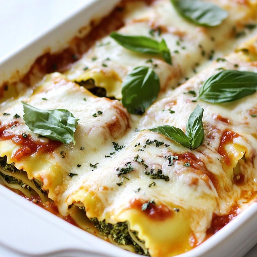 Cheesy Spinach Lasagna Roll Ups Flavorful and Easy Dish