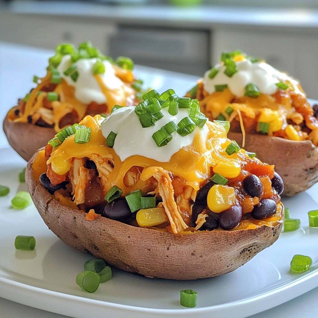 BBQ Chicken Stuffed Sweet Potatoes Tasty Meal Idea