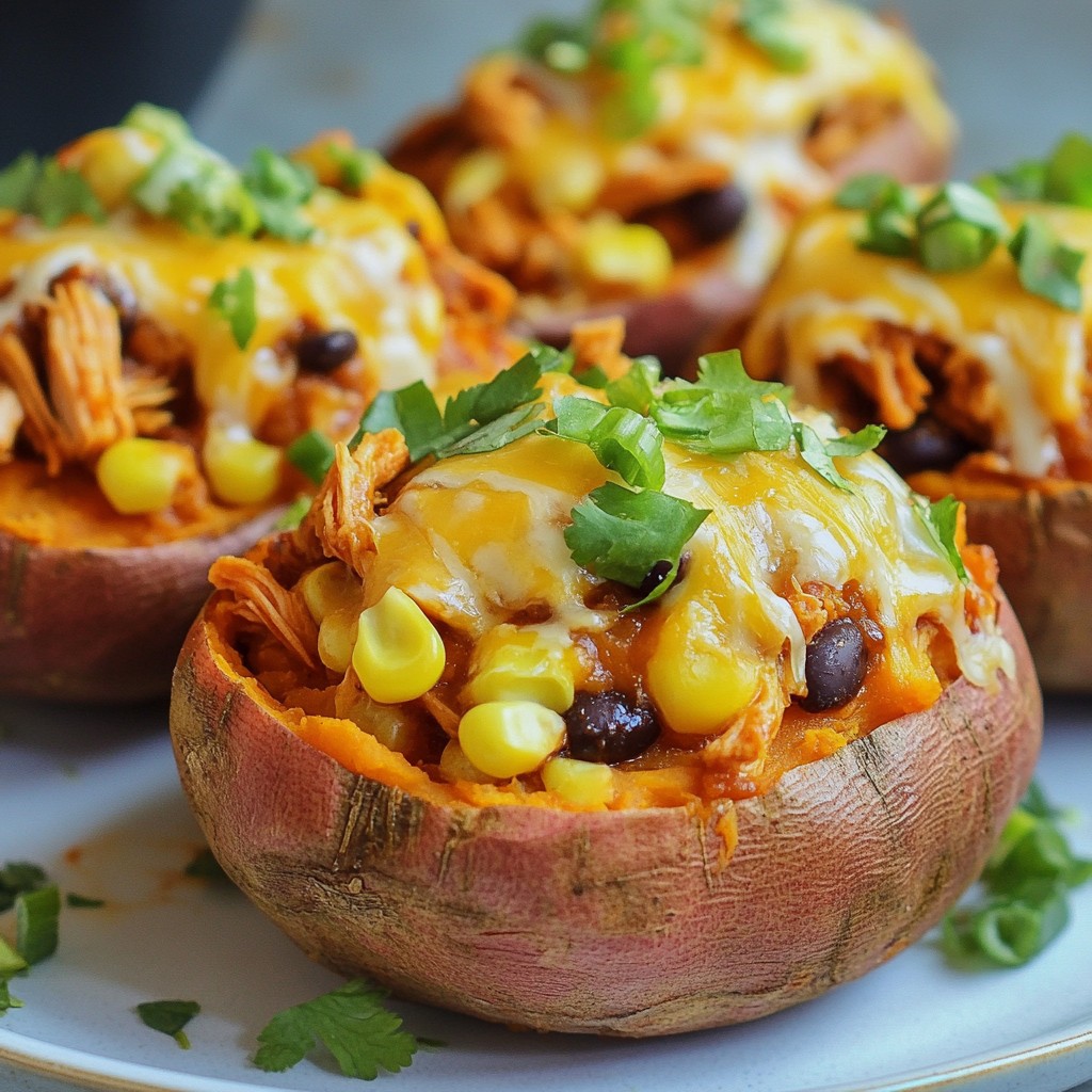 BBQ Chicken Stuffed Sweet Potatoes Tasty Comfort Dish